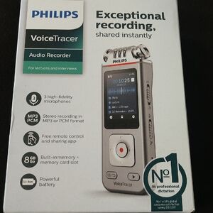 Philips VoiceTracer Digital Recorder - Silver and Black